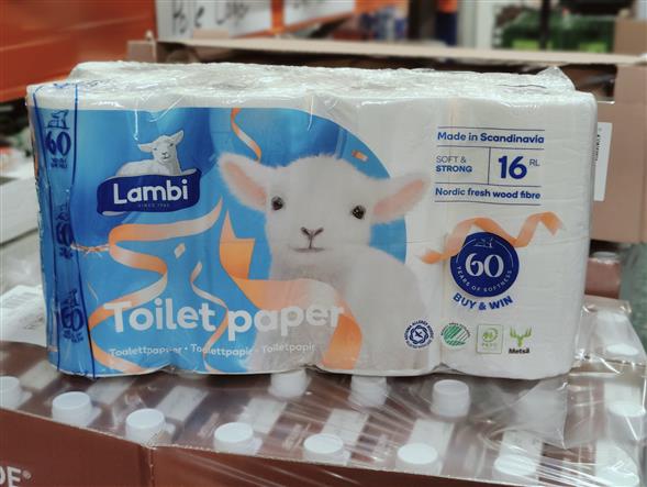 Lambi 16 Rullers Toiletpapir
