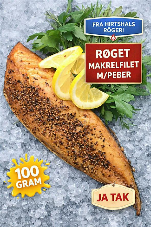 Varmrøget makrel 100g.