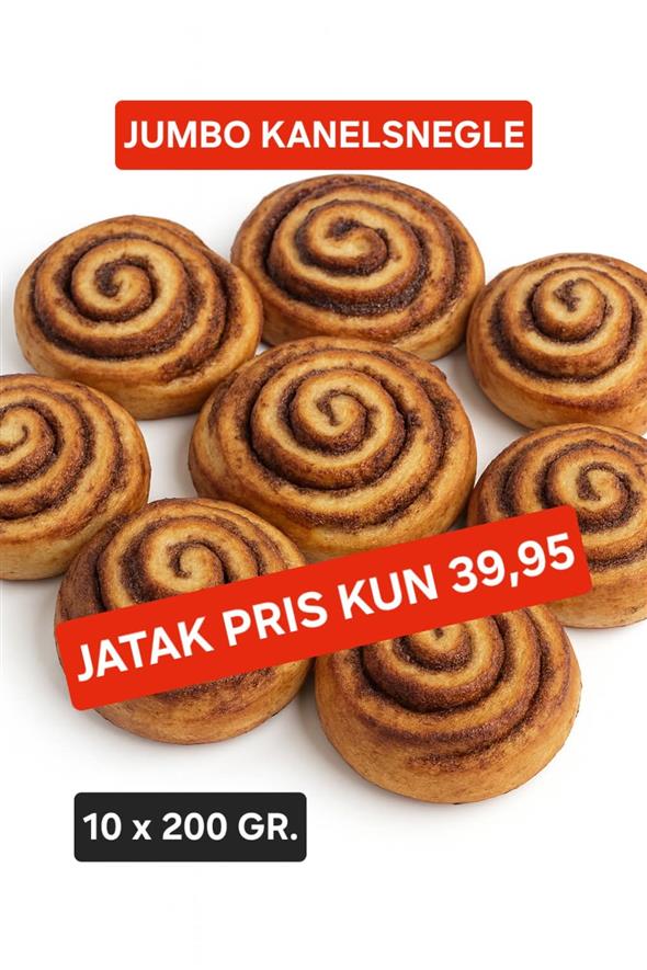 Jumbo kanelsnegle 10stk. Dybfrost❄️