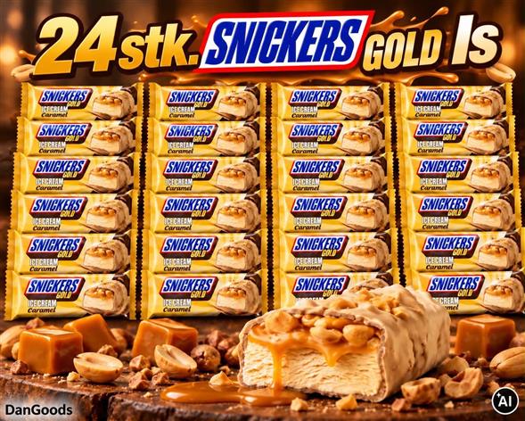 Kasse snickers gold is m. 24stk.