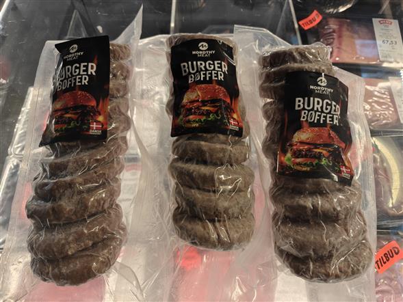 Burgerbøffer 10 x 100g. (Nordthy)