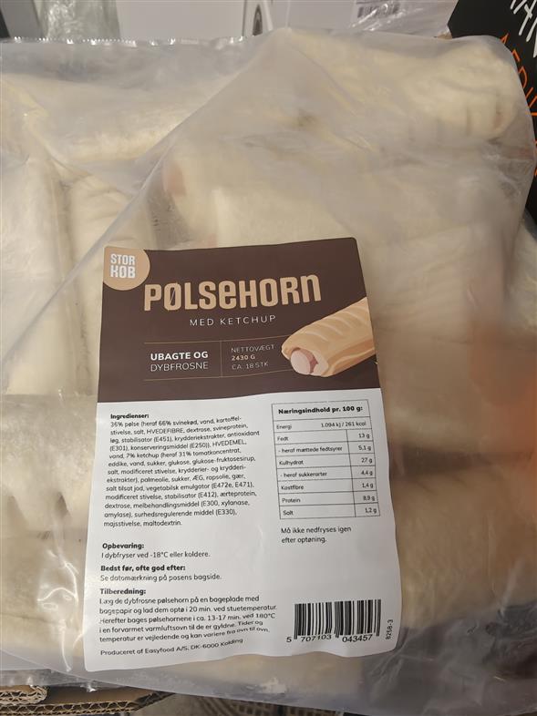 Pølsehorn m. Ketchup 18stk