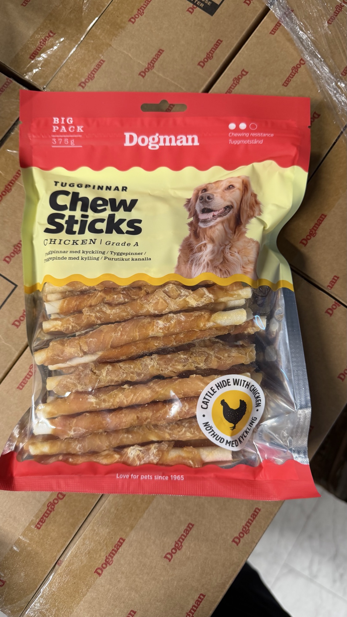 Dogman Chew Sticks kylling 375 gram
