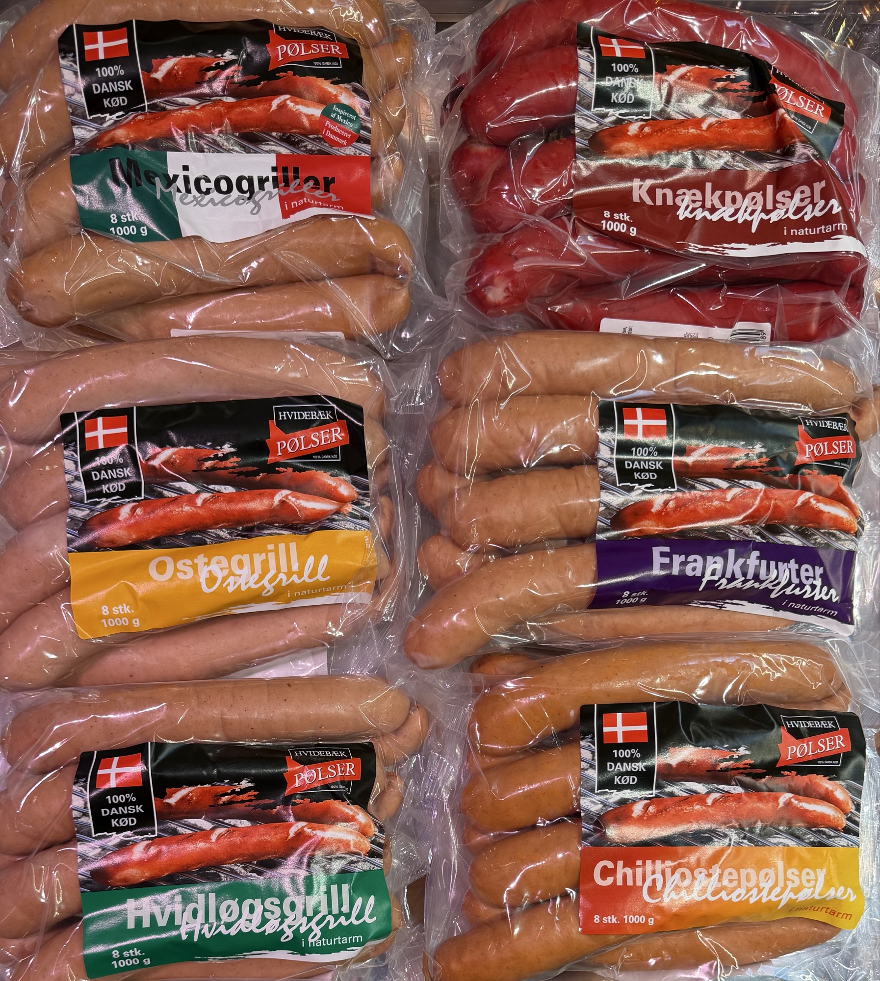 HVIDEBÆK PØLSER 1 KG