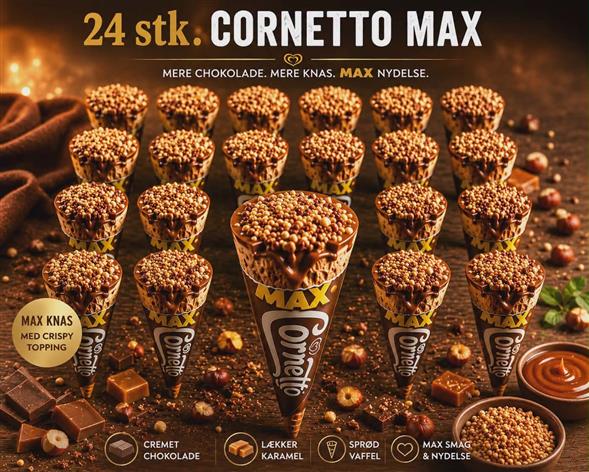 Cornetto MAX CHOKOLADE kasse med 24 stk.