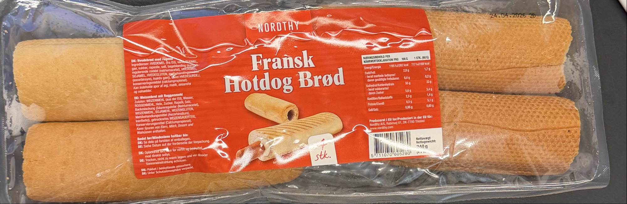 Fransk Hotdog Brød fra Nordthy