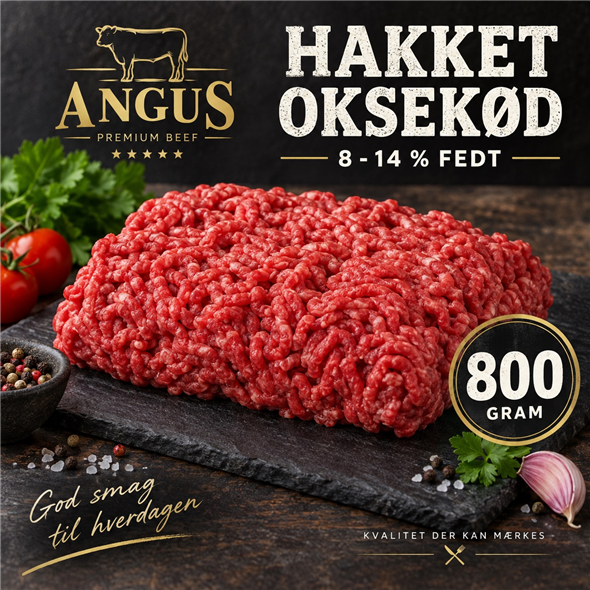 HAKKET OKSEKØD 🔥 8-14 % fedt