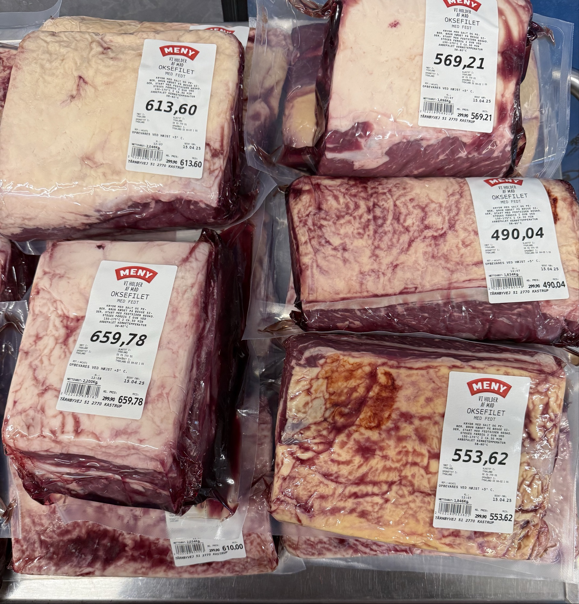 1/2 oksefilet. - afhentning i kiosken