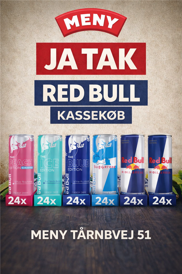 Redbull kasse med 24 stk