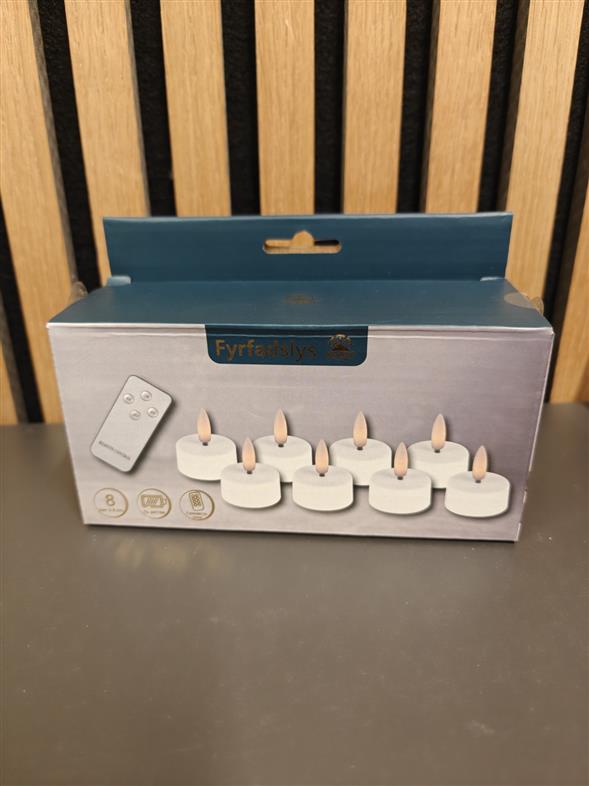 LED fyrfadslys 8stk. M. Fjernbetjening.
