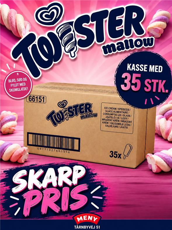 Kasse twister Mallow 35stk.