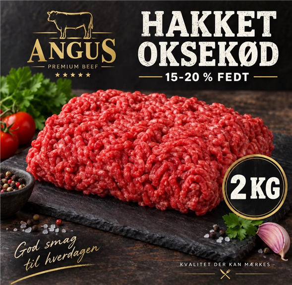 FRISKHAKKET ANGUS OKSEKØD 2 KG